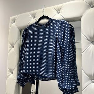 Dark blue Polka Dot blouse. new